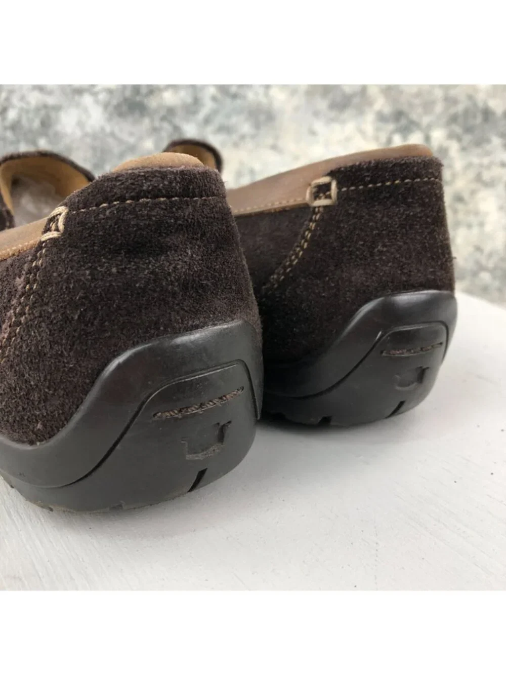 Florsheim Men's Size 10D Brown Leather Moc Toe Slip On Buckle Driving Loafers